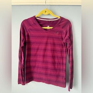 Women’s Nike Sportswear Purple Patterned‎ V-neck long sleeve top size M